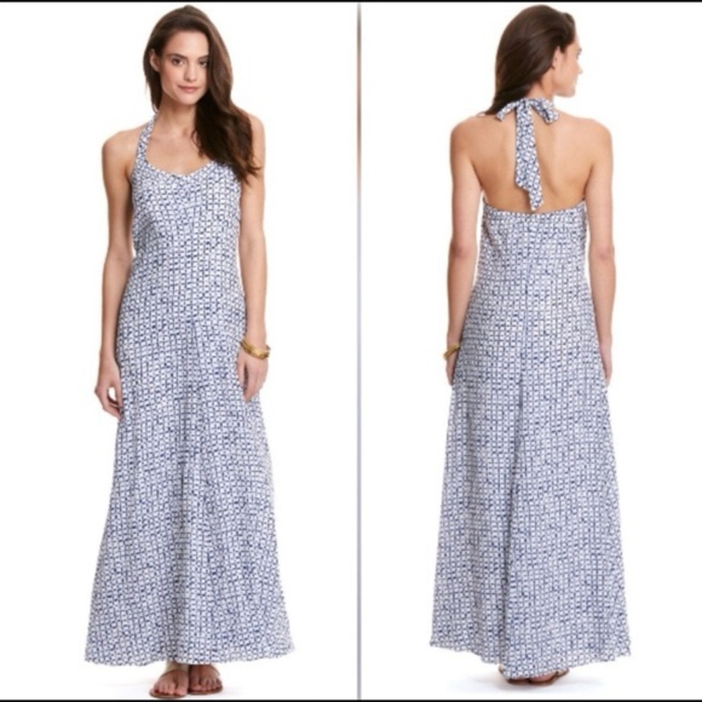 VGUC Vineyard Vines Silk Halter Maxi Spring Summer Easter Dress, Size 00